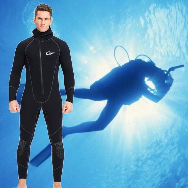 Hooded 7mm Neoprene Swetsuits + Keep Warm Wet Suit Swimsuit Thickened  Diving Full Wetsuit for Kayaking Men Scuba Water Sport Swimming - L L