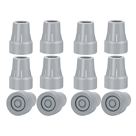 Crutch Tips, 7/8Inch Heavy Duty Non-Slip Rubber Cane Replacement Foot Caps, Pads,12 PCS