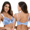 thumbnail image 6 of Curve Muse Womens Plus Size Minimizer Underwire Unlined Bra with Embroidery Lace-2Pack-BUTTERMILK,SERENITY-48B, 6 of 7