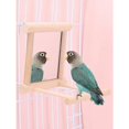 thumbnail image 4 of Bird Toy for Parrots Cockatiels Parrots Cage Swing Fun Wooden Bird Toy (Mirror), 4 of 5