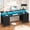 Black, variant on YOMILUVE 60 Inch Computer Desk with 8 Fabric Drawers, Gaming Desk with LED Lights & Power Outlets, Home Office Desk with Monitor Stand, Brown and White