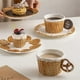 thumbnail image 4 of Water Cup Cute Ceramic Mug Office Afternoon Tea Coffee Cup Home Breakfast Milk Cup,Brown,Round Handle, 4 of 5
