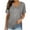 Gray, variant on Womens Summer Tops Short Sleeve Sequins Loose Polluer Solid V-Neck Blouse Casual Shirt