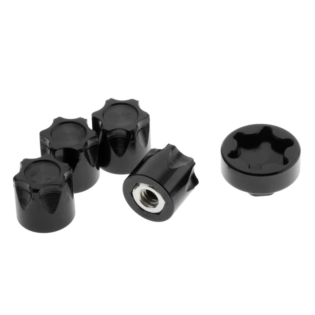 5x 1/10 RC Car Black M4 Nut w/ Hex Hub Adapters for Axial SCX10 DIY Spare Parts 