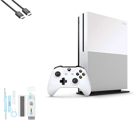 Pre-Owned Microsoft Xbox One S 500GB, 4K Ultra HD White with BOLT AXTION Cleaning Kit HDMI Bundle