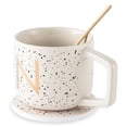 thumbnail image 4 of Thyme & Table 13.5 fl oz Monogram N Stoneware Mug, Coaster and Stir Set, 4 of 5
