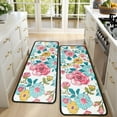 thumbnail image 4 of Kitchen Rugs Sets Of 2,Pioneer Flower Floral Print Pattern Anti Fatigue Kitchen Mat Rugs Non Slip Washable,Decorative Kitchen Floor Mats for Kitchen,Sink,Laundry,17"x47"+17"x47", 4 of 5