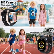 SZBXD Smart Watch for Kids, Boys Girls Kids Smart Watch with 18 Puzzle Games 6 Languages Camera Music Video Player Pedometer Torch Educational Toys,Birthday Gifts for Children 4+ Years(Black)