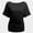 Black, variant on Womens Short Sleeve Boat Neck Side Shirring Dolman Drape Top