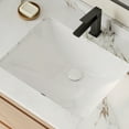 thumbnail image 3 of Stylish Undermount 20 ¾"Wx 15 ½"D White Porcelain Rectangular Bathroom Sink with 2 overflow rings P-200, 3 of 10