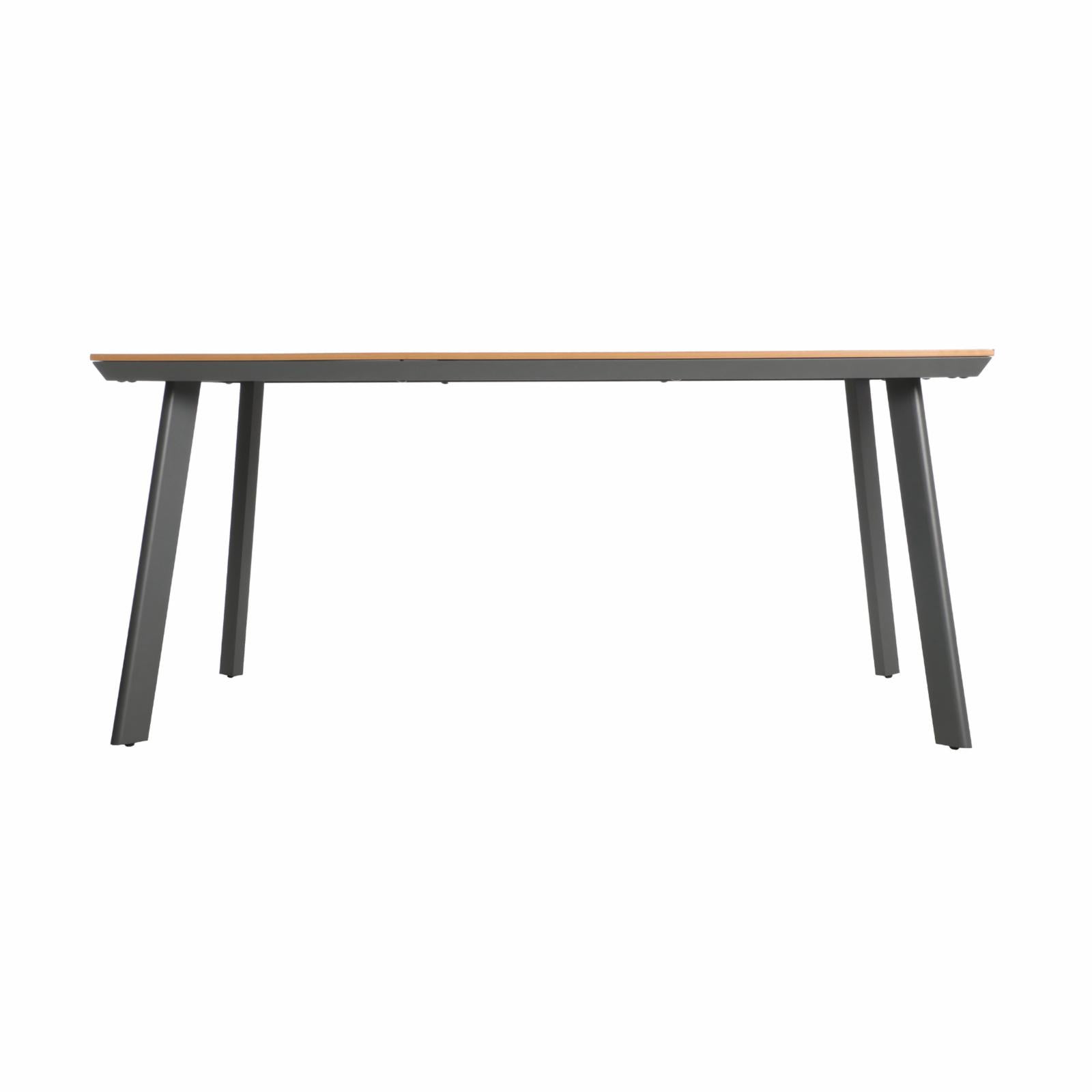 Johansel Outdoor Aluminum and Faux Wood Dining Table Natural and Gray