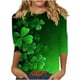 thumbnail image 3 of RKSTN St Patricks Day 3/4 Sleeve Tops for Women Oversized Crewneck St Paddy's Day Lucky Shamrocks Graphic Print T Shirt Womens Casual Solid Plus Size Round Neck Loose Three Quarter Sleeve Shirts, 3 of 6