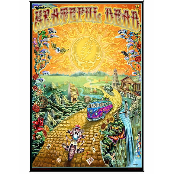 Grateful Dead Golden Road Heady Art Print Mini Tapestry 30x45