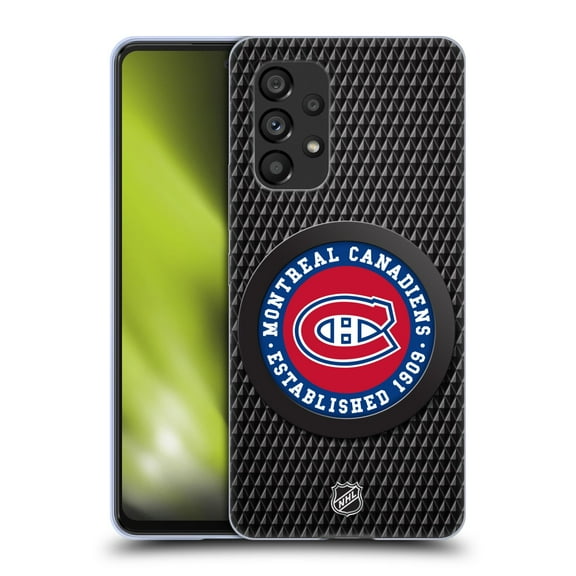Head Case Designs Officially Licensed NHL Montreal Canadiens Puck Texture Soft Gel Case Compatible with Samsung Galaxy A53 5G (2022)