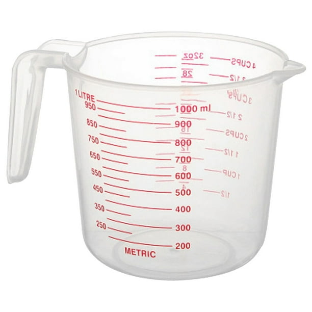 EeaseMX Vasos medidores de líquidos de 1000 ml, utensilios de cocina para hornear, vaso medidor volumétrico de plástico.