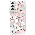 thumbnail image 4 of Rosebono Geometric Marble Graphic Hard Shell Cell Phone Case for Samsung Galaxy S23 Plus, Laser Pink, 4 of 4