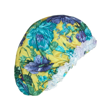 Size one size Women's Satin Hair Roller Sleep Cap Cover with Argan Oil,