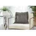 thumbnail image 3 of Mina Victory Couture Nat Hide Fringe Borders Grey 18" x 18" Throw Pillow, 3 of 3