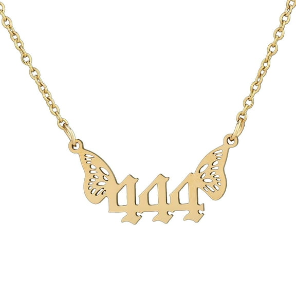zttd fashion jewelry stainless steel women light angel number pendant necklace 000 999 butterfly
