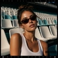 thumbnail image 3 of SA106 Womens Classic Mod Soft Cat Eye Plastic Sunglasses / Tortoise Frame - Brown Lens, 3 of 7
