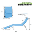 thumbnail image 3 of Magshion Folding Beach Chairs Set of 2, Portable Camping Seats with Adjustable Canopy Shade, for Outdoor Patio Lawn, Sky Blue, 3 of 12