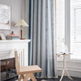 thumbnail image 3 of Stripe Curtains Cotton Linen Farmhouse Drapes for Living Room Semi-Blackout Geometric Window Curtain Panels with Tassel 1 Panel Rod Pocket Room Darkening Window Treatment 52"x63", 3 of 6