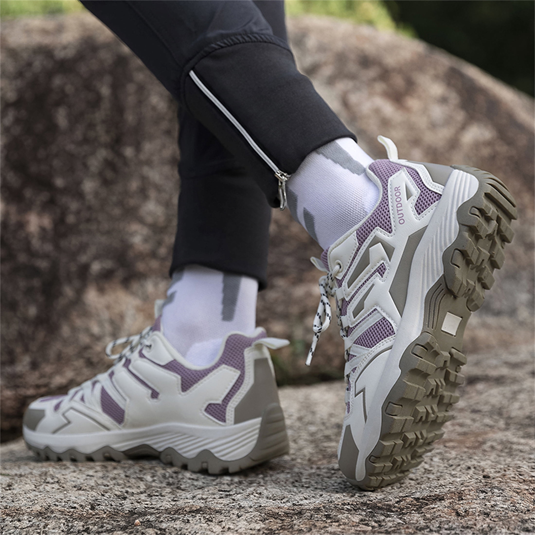 YOURDIARY Womens Mens Hiking Shoes Comfortable Breathable Anti-Slip Outdoor Hike Trekking Trails Shoe
