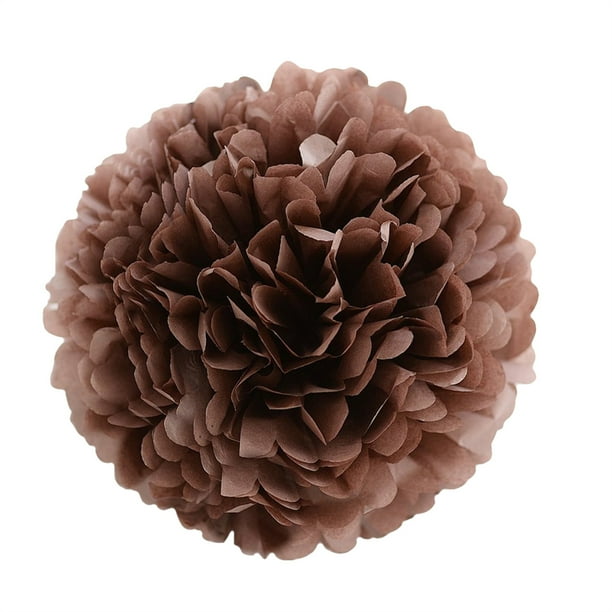 Inteprter Papel Pom Pom Para Fiesta De Cumpleaños Bolas De Flores Bolas De Papel Pom Pom Kits de decoración para fiestas Marrón 10 pulgadas