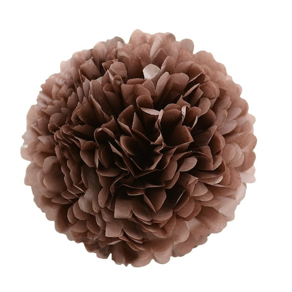 Juego de pompones de papel Inteprter 1 Uds. decoraciones de flores de papel para fiesta de cumpleaños Marrón 10 pulgadas