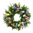 thumbnail image 2 of Corona de flores de Pascua, guirnalda decorativa de hojas verdes artificiales para el frente Estilo D, 2 of 9