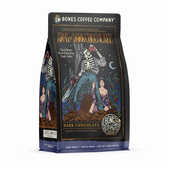 Pack of 12, Bones Coffee Company Army of Dark Chocolate, 12 oz