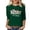 Z1Dark Green, variant on Trendfront Womens Christmas Graphic T Shirts V Neck 3/4 Raglan Sleeve Merry Holiday Winter Tee Tops for Christmas Gatherings And Winter Wear