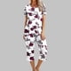 thumbnail image 2 of Conjuntos Cortos para Mujeres Impresión Floral de Verano Casual Manga Corta Cuello Redondo Y Pantalones Recortados Conjunto de Poliéster, Traje de Verano Casual, 2 of 8
