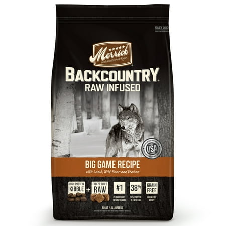 Merrick Backcountry Grain-Free Raw Infused Big Game Recipe Dry Dog Food, 12 (Best Big Dogs For Kids)
