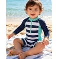 thumbnail image 2 of Aideaone Toddler Baby Boys Swimsuit One Piece Swimwear Long Sleeve with Zipper Rash Guard 3-36 Months, 2 of 7