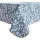 thumbnail image 1 of Mantel de vinilo con respaldo de franela, impermeable, PVC, resistente al aceite, lavable, plástico a prueba de salpicaduras, para interior y exterior (hojas azules, rectángulo de 55 x 79 pulgadas), 1 of 5