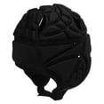 thumbnail image 3 of Casco de fútbol americano de EVA a prueba de golpes con forro de terciopelo y cuerda ajustable para adultos, color negro, 3 of 14