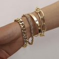 thumbnail image 3 of Punk Metal Twisted Chain Bracelet Jewelry Golden, 3 of 5
