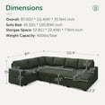 thumbnail image 2 of Marrber 111” Green U Shaped Oversized Sectional Sleeper Sofa with Pull Out Bed and Storage for Living Room, Corduroy Tufted, 2 of 9