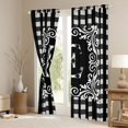 thumbnail image 3 of Feelyou Fashion Monogrammed E Curtains Pack of 2 (42x84 Each) for Teen, Bohemian Western Flower Curtains Blackout, Square Abstract Bedroom Curtains, Blackout Curtains Bedroom Decor, 3 of 6