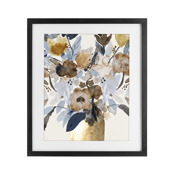 Stupell Industries Contemporary Expressive Earthy Blossoms Black Framed Print Under Glass, 13 x 16, by Val Rhodes