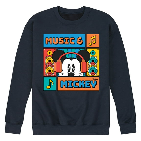 Disney - Music And Mickey - Men's Crew Neck Fleece Pullover