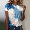 thumbnail image 2 of Jamsmile Women Tshirts Summer Colorful Marble Print Short Sleeve O Neck T Shirts Tops Athletic Graphic Casual Tee Shirts Tops, 2 of 5
