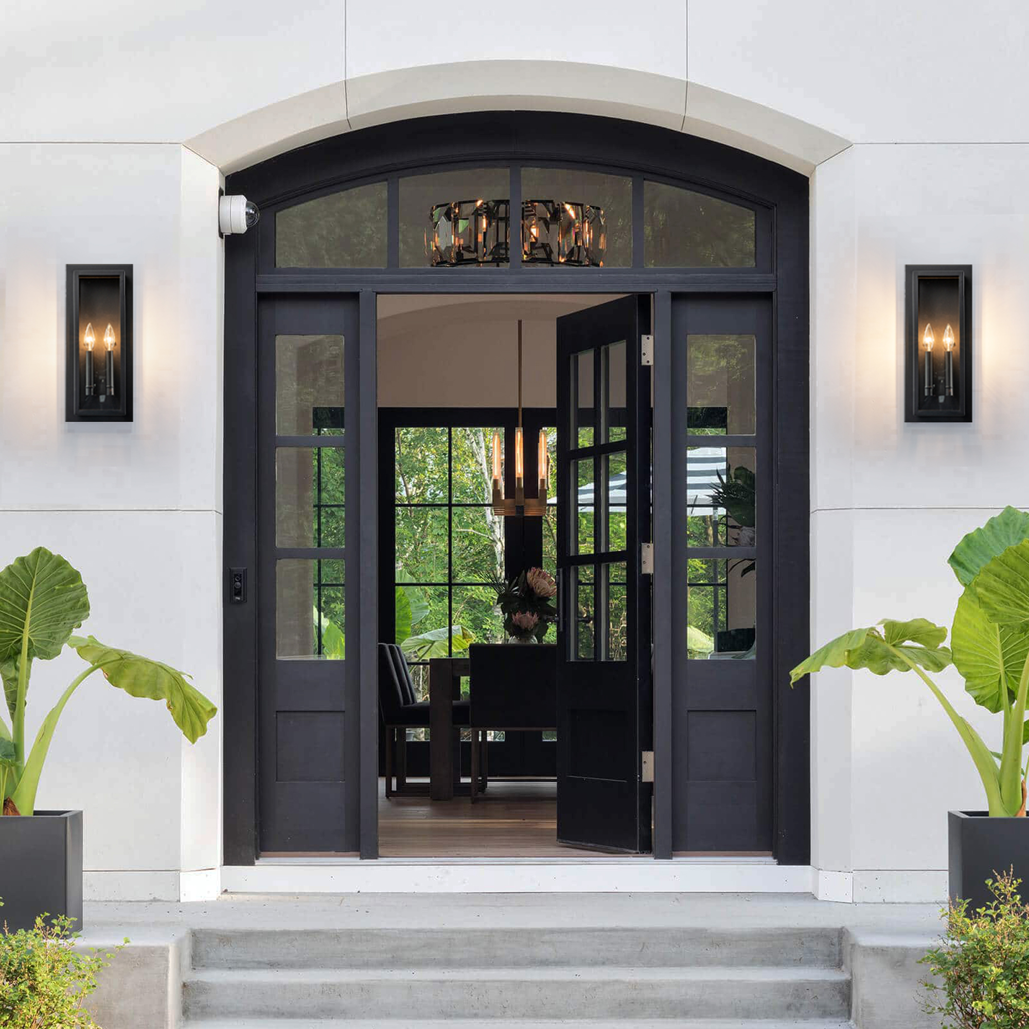 2-Light Modern outdoor wall sconce
