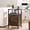 Brown, variant on Farmhouse Wood NightStand with Charging Station & Adjustable LED,End Table with Storage Cabinet and Shelf, Bed Side Table with Barn Door for Bedroom Living Room, Brown