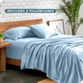 thumbnail image 6 of Bare Home Luxury Bed Sheet Set - Premium 1800 Collection - 4 Piece - Twin-XL, Light Blue, 6 of 8