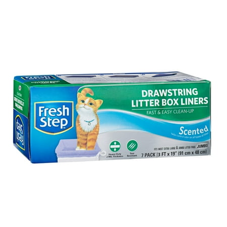 UPC: 0742797779553 | Fresh Step Drawstring Litter Box Liners Scented  Jumbo Size  36  x 19  – 7 Count