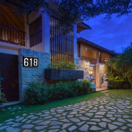 Viflosae Wall Lights Battery Operated House Numbers Solar-powered Doorplate Number Lights Solar-powered Wall Lights Outdoor Waterproof Courtyard Lights