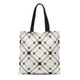 thumbnail image 1 of JSDART Sac Fourre-Tout en Toile Motif Géométrique Moderne Carreaux Lisses Ligne Losanges Graphique Abstrait Durable Réutilisable Sac d'Épicerie à Bandoulière, 1 of 1