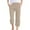 Khaki C, variant on Bovxnpu Plus Size Pants For Women, Capris Pants for Women Cotton Linen Cropped Pants, Fashion Womens Casual Color Elastic Loose Pants Capris With Pocket XXL